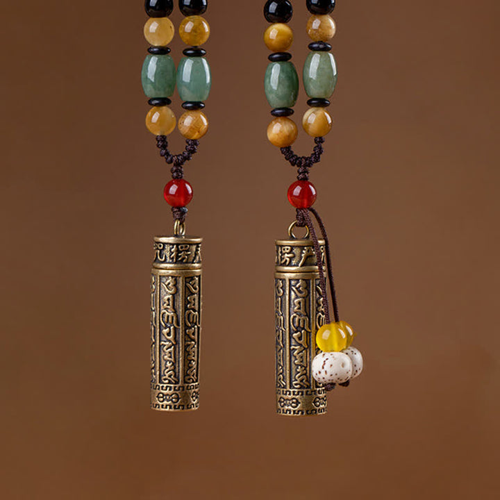Buddhastoneshop チベットオーム・マニ・パドメ・フムメノウ シュランガマ スートラ保護ネックレス ペンダント - image 3