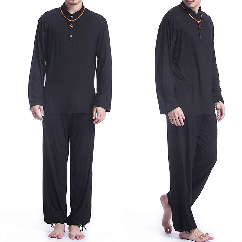 Buddha Stones瞑想 祈り スピリチュアル 禅 太極拳 練習 ヨガ ウェア メンズ セット - image 20
