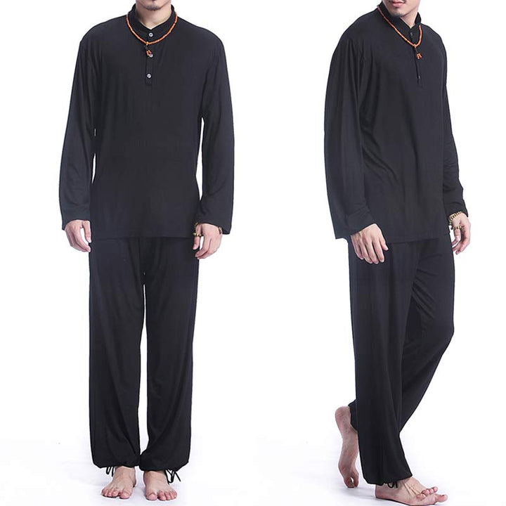 Buddha Stones瞑想 祈り スピリチュアル 禅 太極拳 練習 ヨガ ウェア メンズ セット - image 20