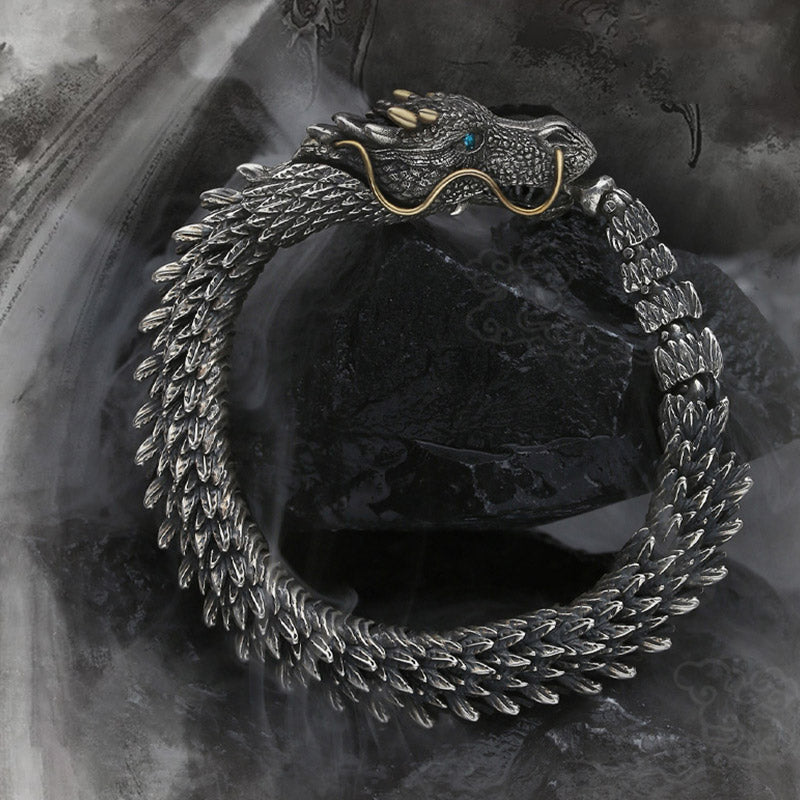 Buddha Stones北欧 ドラゴン ハンドメイド お守り 幸運 保護 チェーン ブレスレット