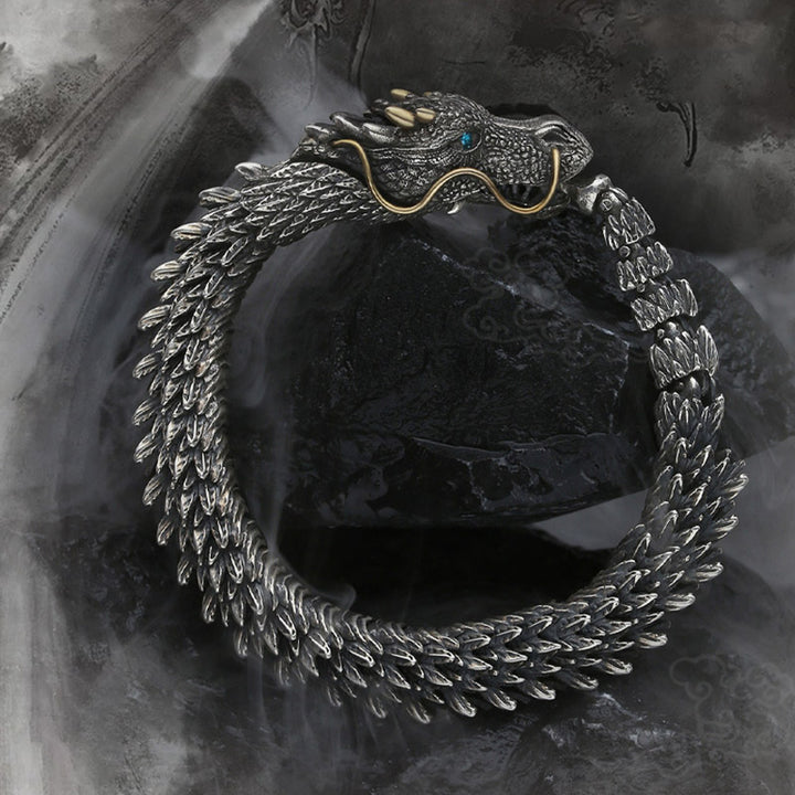 Buddha Stones北欧 ドラゴン ハンドメイド お守り 幸運 保護 チェーン ブレスレット
