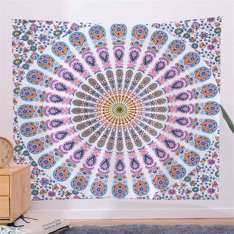 ボヘミアンマンダラ柄タペストリー 壁掛け ウォールアート 創造性を際立たせる リビングルーム装飾