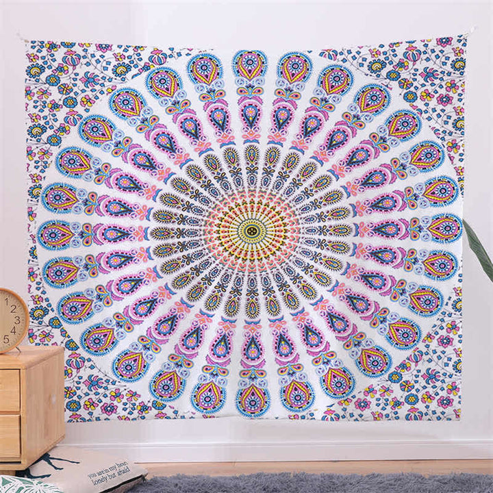 ボヘミアンマンダラ柄タペストリー 壁掛け ウォールアート 創造性を際立たせる リビングルーム装飾