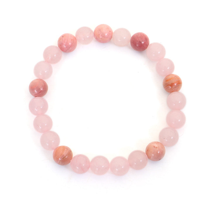 Buddha Stones108個入りMalaビーズ ピンククリスタル ラブタッセルブレスレット