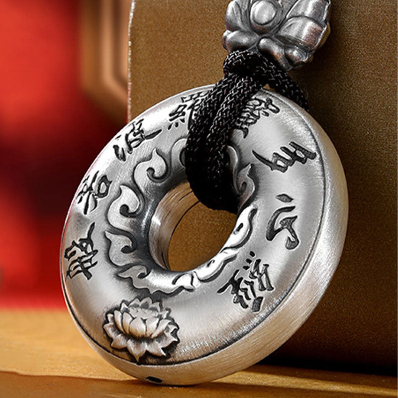 Buddha Stones999スターリングシルバー 般若心経 蓮華座平和のお守りチャームネックレスペンダント - image 4