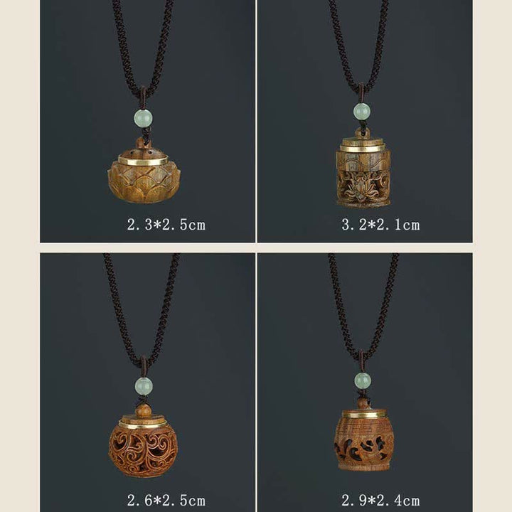 Buddha Stonesチベット グリーンサンダルウッド ローズウッドオーム・マニ・パドメ・フムフム ロータス ポジティブ 癒し ネックレス ペンダント - image 19