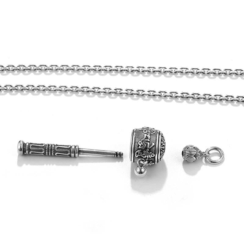 Buddha Stonesチベットオーム・マニ・パドメ・フム祈祷ホイール蓮の知恵 回転式ネックレスペンダント - image 8