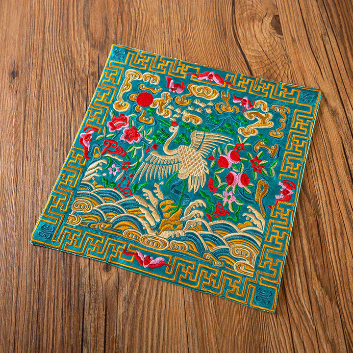 Buddha Stones鳳凰龍 麒麟刺繍 カップマットパッド ティーカップコースター カンフーティーマット