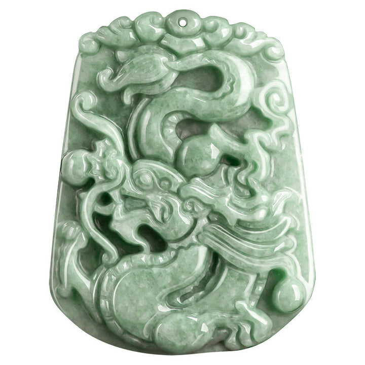 Buddha Stones龍年 十二支 龍 飛翔翡翠 守護ビーズ チェーンネックレス ペンダント