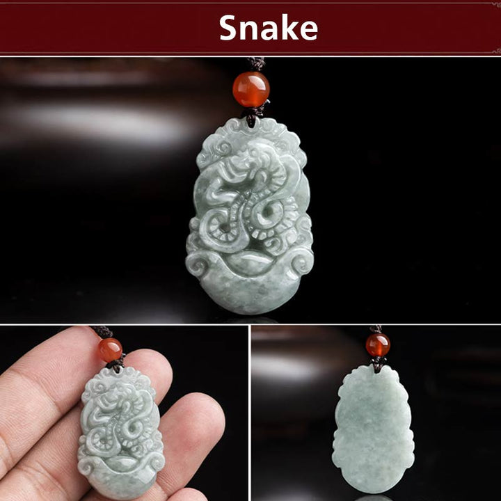 Buddha Stones天然翡翠12星座成功ペンダントネックレス - image 12