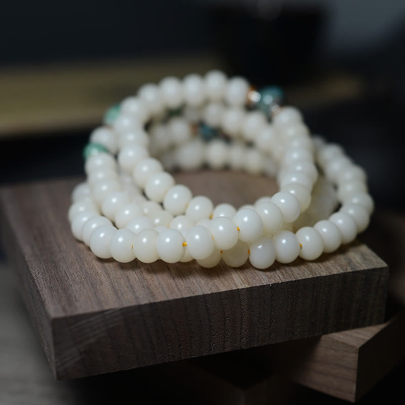 Buddha Stones108 個入りMalaビーズ 菩提樹 邪悪な霊を寄せ付けない 穏やかなブレスレット