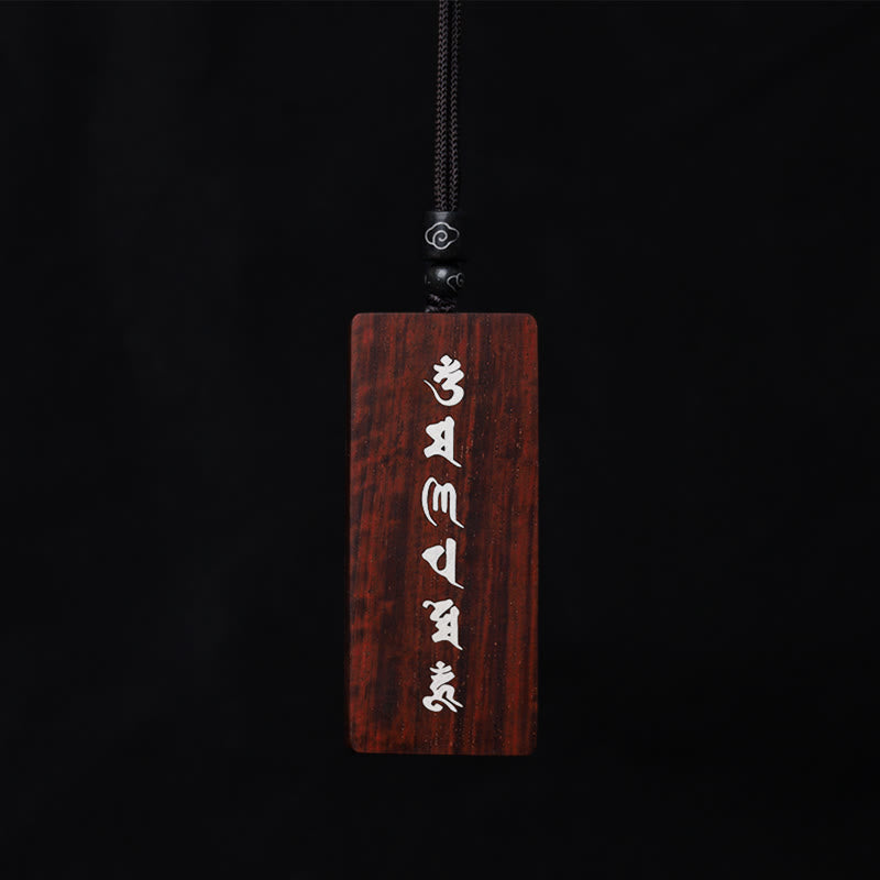 Buddha Stones999 スターリングシルバー小葉紫檀黒檀オーム・マニ・パドメ・フム象嵌 守護ネックレスペンダント - image 7