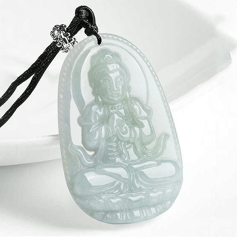 Buddha Stones十二支誕生仏翡翠 富と繁栄のネックレスペンダント - ヤギ/サル - image 13