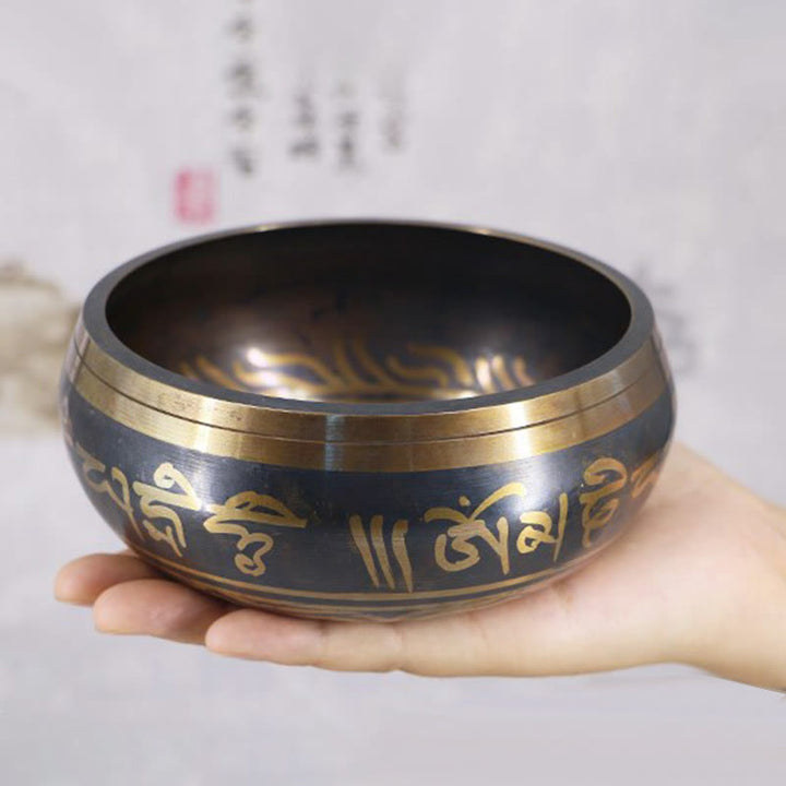 Buddha Stones チベット瞑想ボウル（癒しとマインドフルネス用）オーム・マニ・パドメ・フム・シンギングボウル - image 10