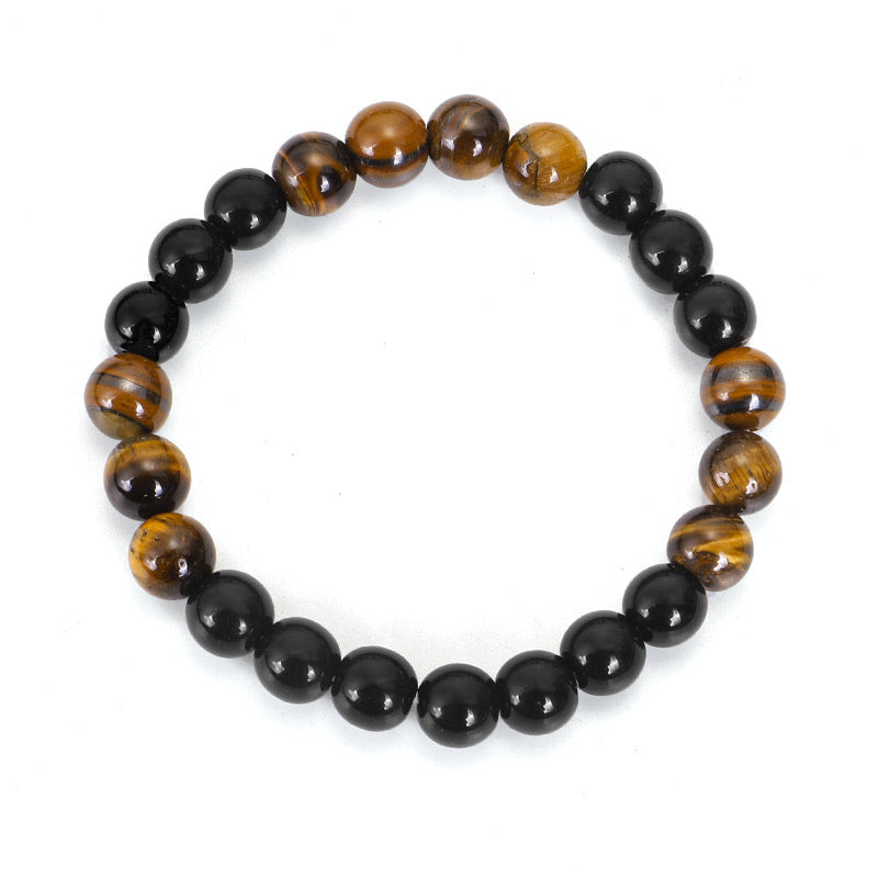 Buddha Stonesチベット黒オニキスタイガーアイ保護ネックレスMalaセット