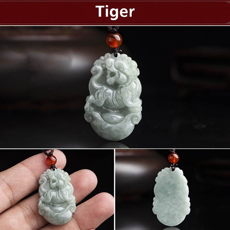 Buddha Stones天然翡翠12星座成功ペンダントネックレス - image 9