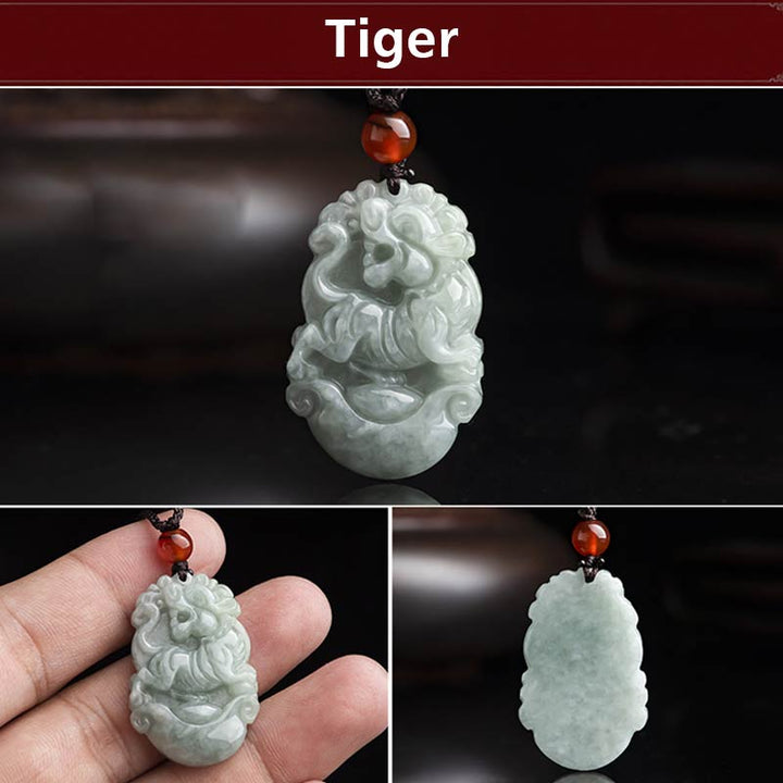 Buddha Stones天然翡翠12星座成功ペンダントネックレス - image 9