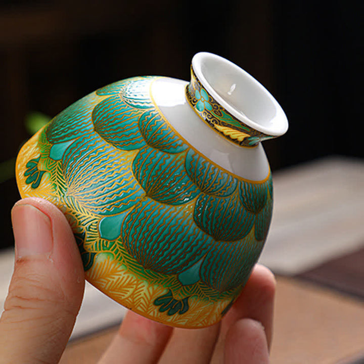 Buddha Stones蓮 陶器 ティーカップ フラワー ティーカップ 100ml