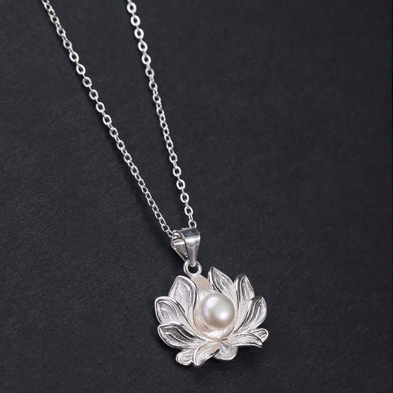 Buddha Stones925スターリングシルバー ロータスフラワーパール ウェルスネックレスペンダント - image 4