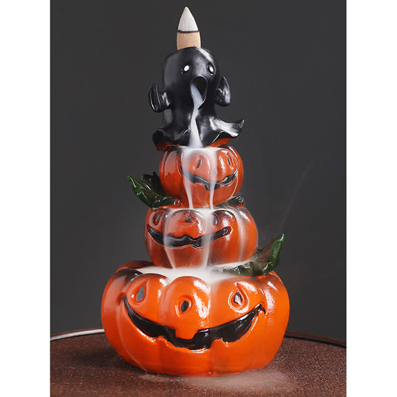 ハロウィンカボチャゴースト樹脂逆流煙噴水香炉装飾