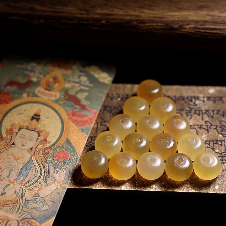 Buddha Stones手作り チベット羊角オーム・マニ・パドメ・フム縁起の良いブレスレット
