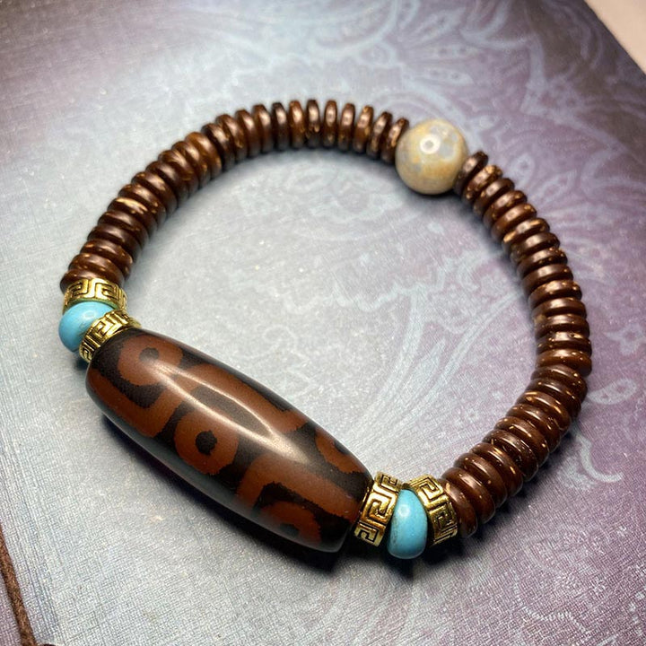 Buddha Stonesチベット九眼ビーズ富のブレスレット