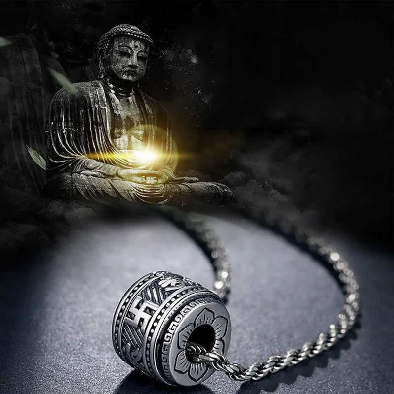 チベットのBuddha Stonesオーム・マニ・パドメ・フム守護のネックレスペンダント - image 2