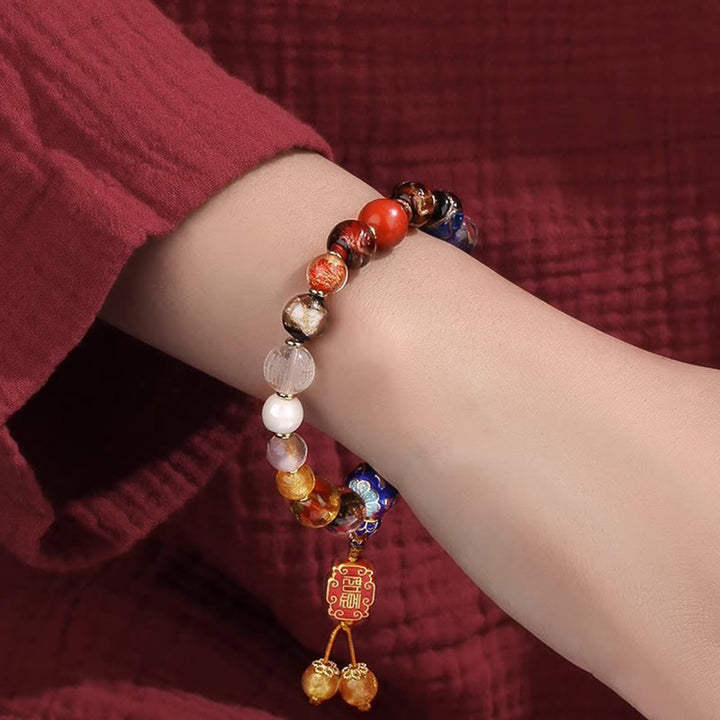 Buddha Stonesチベット カラフル 香灰 リュウリ ガラスビーズOm Mani Padme Humドルジェヴァジュラ 18ビーズ リストMala