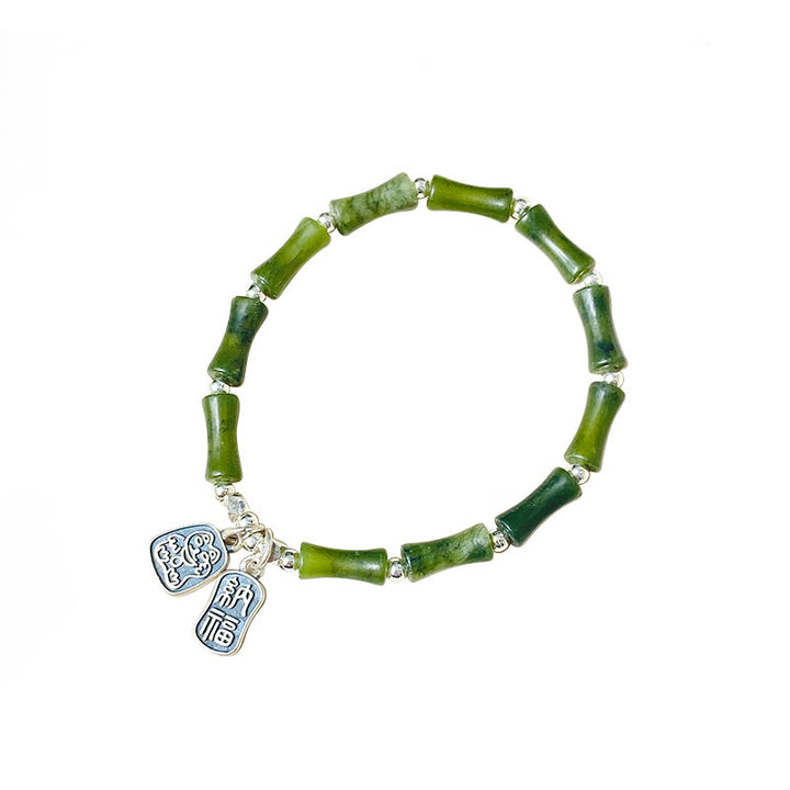 Buddha Stones925 スターリングシルバー 竹翡翠 幸運の猫福キャラクター 幸運の豊かさのブレスレット - image 17