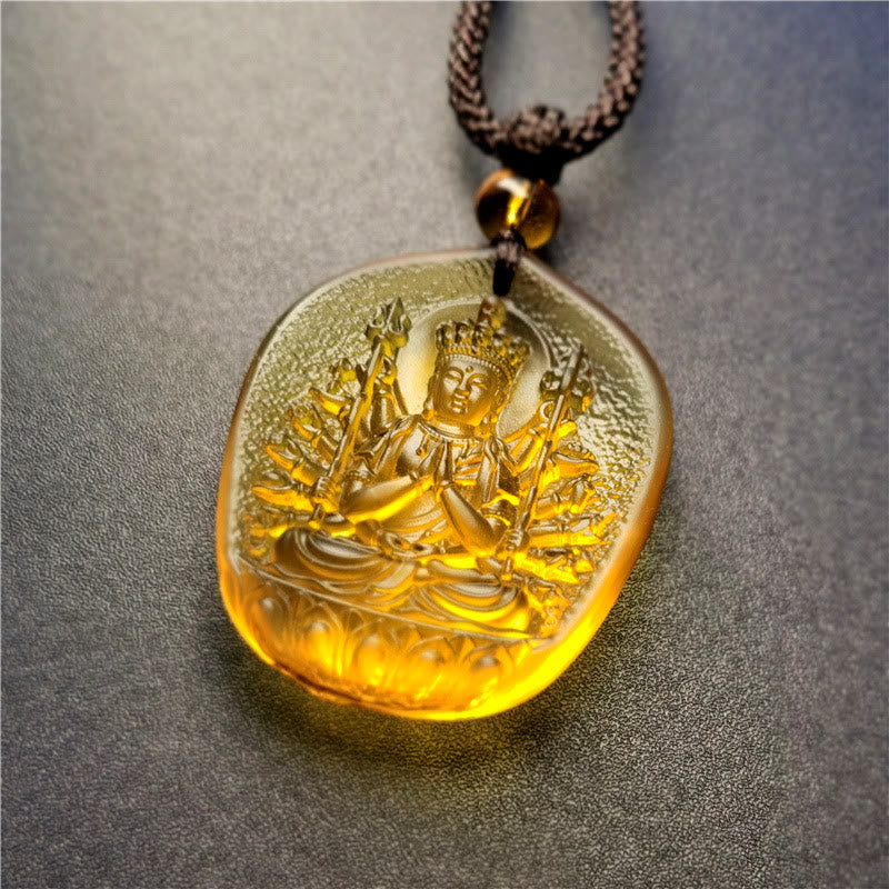 Buddha Stones十二支誕生仏の祝福 劉里 クリスタル 慈悲のネックレス ペンダント - 鼠千手観音 - image 3