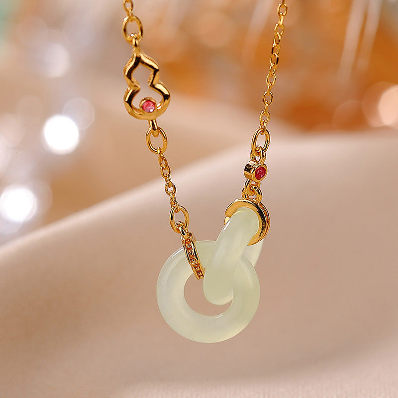 Buddha Stones925スターリングシルバー ラウンド翡翠 幸運繁栄ネックレスチェーンペンダント
