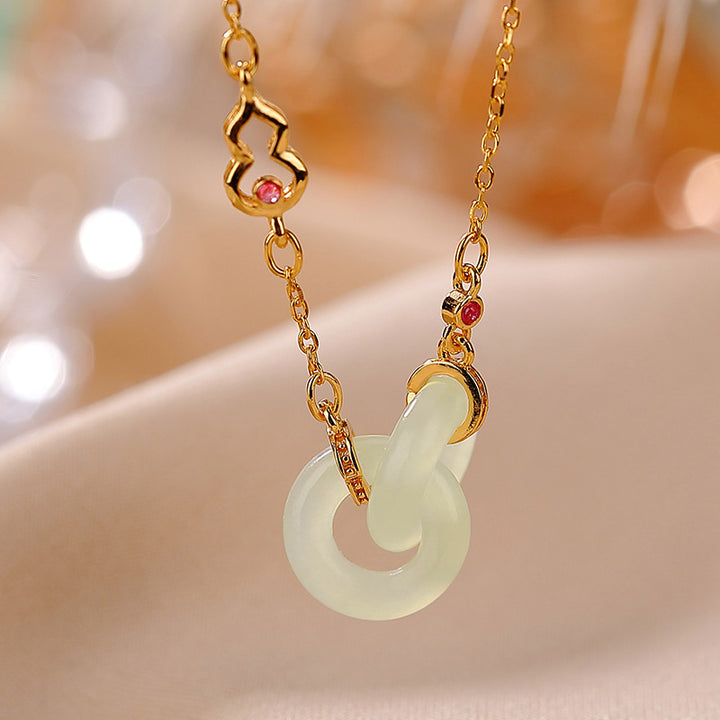 Buddha Stones925スターリングシルバー ラウンド翡翠 幸運繁栄ネックレスチェーンペンダント