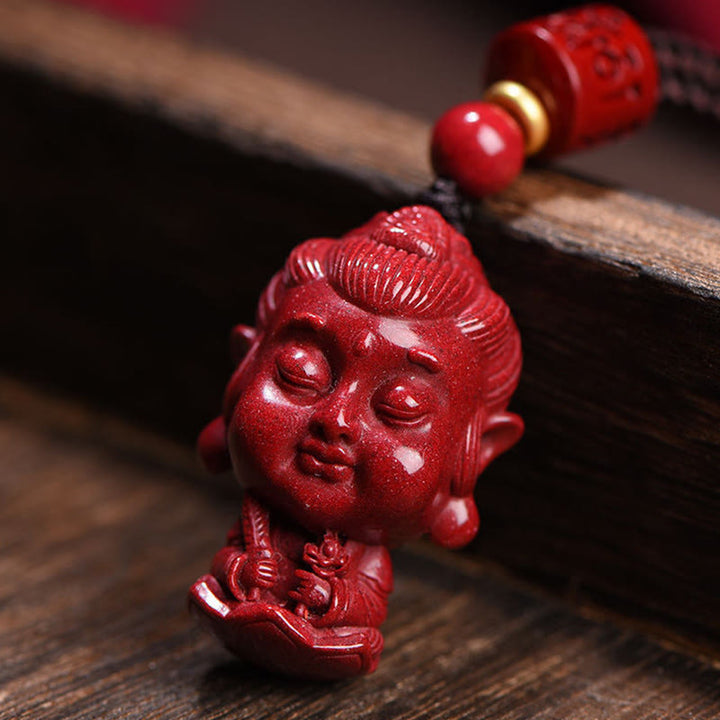 Buddha Stones十二支 出生仏 天然辰砂 お守り 悪霊除け ネックレス ペンダント