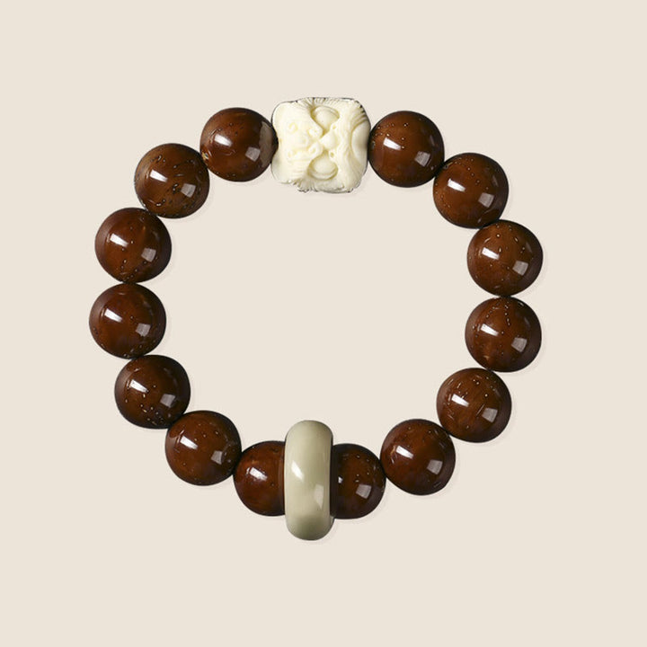 Buddha Stones紫菩提樹の種踊る獅子の知恵のブレスレット