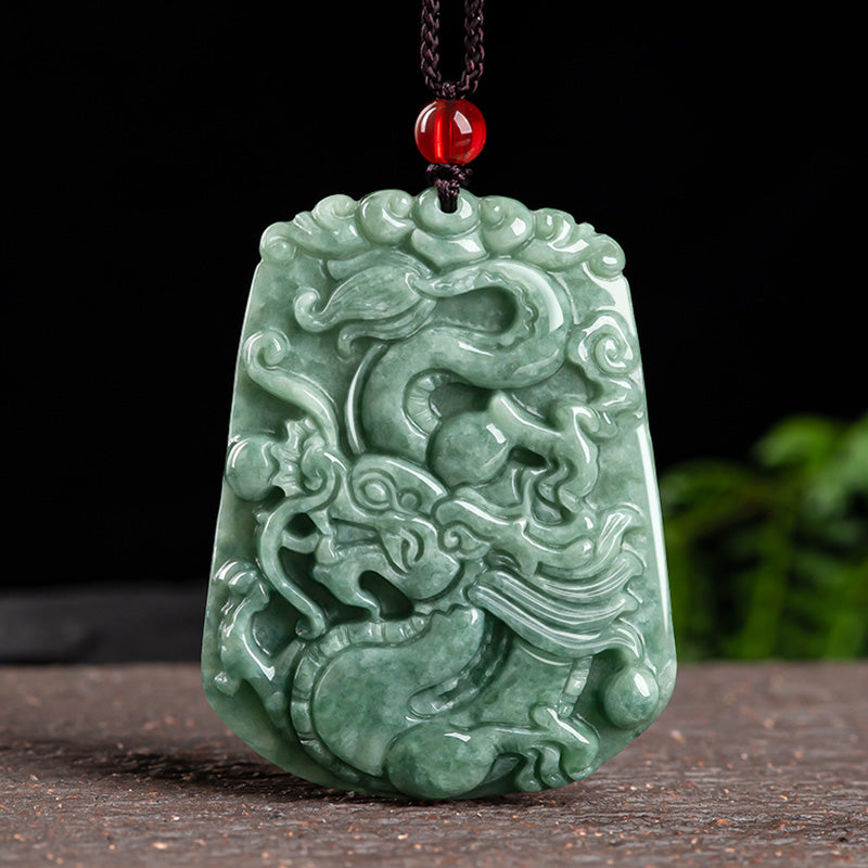 Buddha Stones十二支 龍 翡翠 強さ ネックレス ストリング ペンダント - ジェイド - image 1