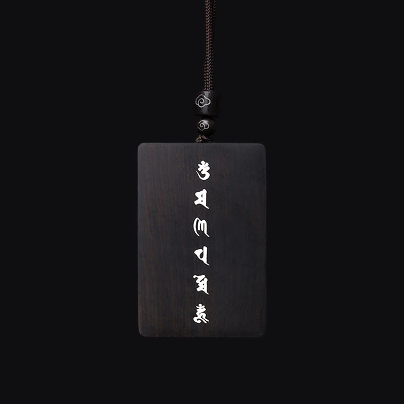 Buddha Stones999 スターリングシルバー小葉紫檀黒檀オーム・マニ・パドメ・フム象嵌 守護ネックレスペンダント - image 15