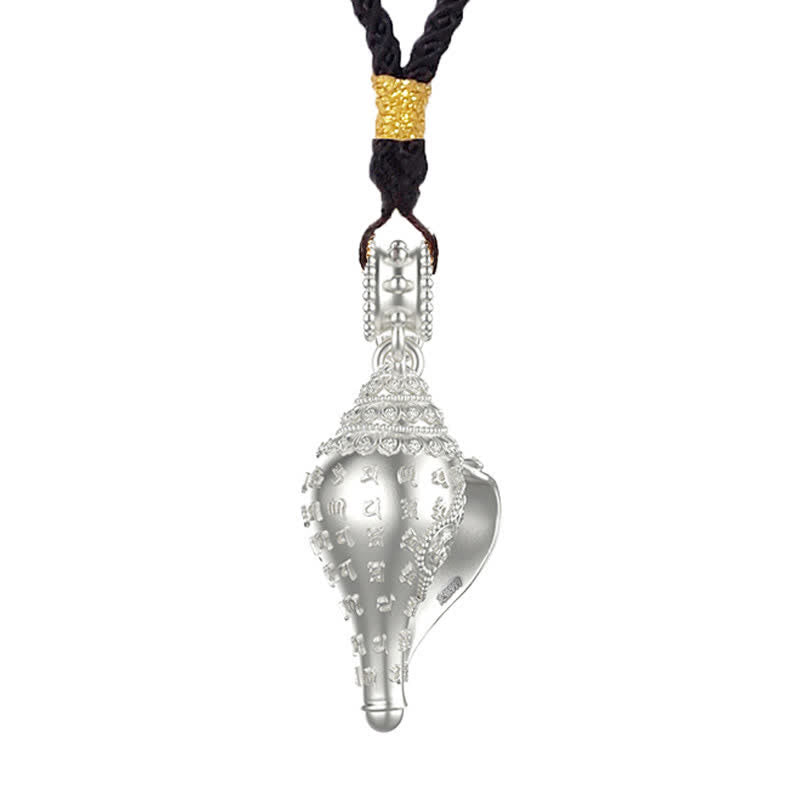 Buddha Stones999 スターリングシルバー シャンカ コンクシェル 貝殻 ラッキーネックレス ペンダント