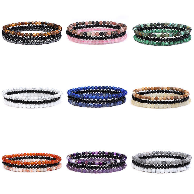 Buddha Stones3個入り 天然水晶石 内なる平和 スピリチュアルブレスレット
