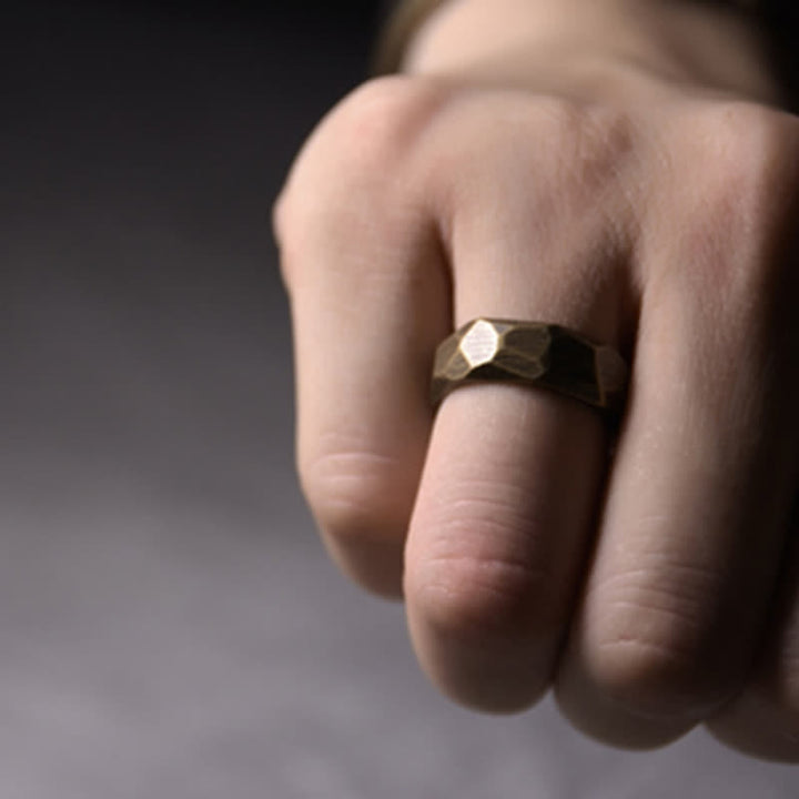 Buddha Stonesチベットのシンプルなデザインの銅製富の指輪 - image 11