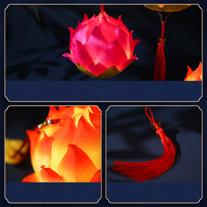 Buddha StonesDIY蓮の花ドラゴンランタンタッセルランプ装飾