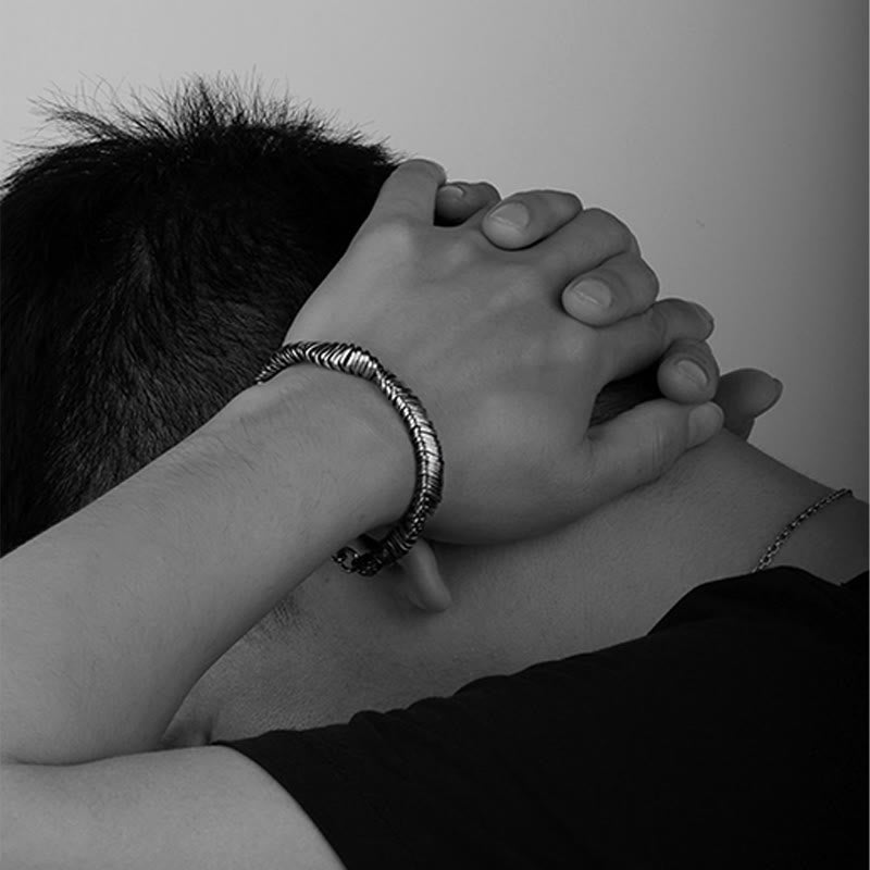 Buddha Stones925スターリングシルバー ヴィンテージツイストデザイン 富と癒しのチェーンブレスレット - image 12