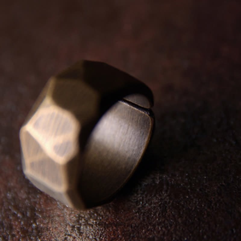 Buddha Stonesチベットのシンプルなデザインの銅製富の指輪 - image 20