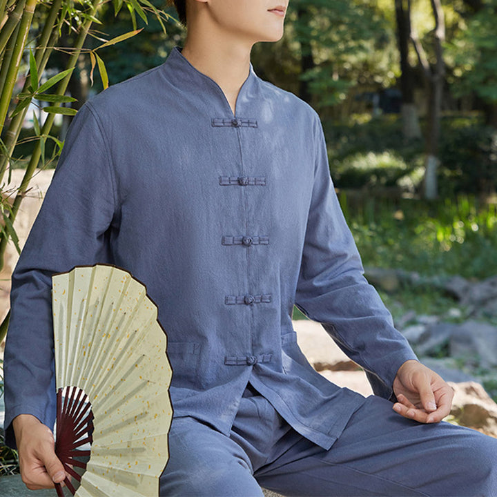 Buddha Stonesスピリチュアル 禅 実践 ヨガ 瞑想 祈り 衣類 コットン リネン メンズ セット