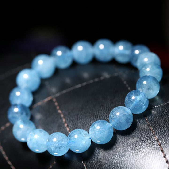 Buddhastoneshop アクアマリンビーズ ピースヒーリングブレスレット