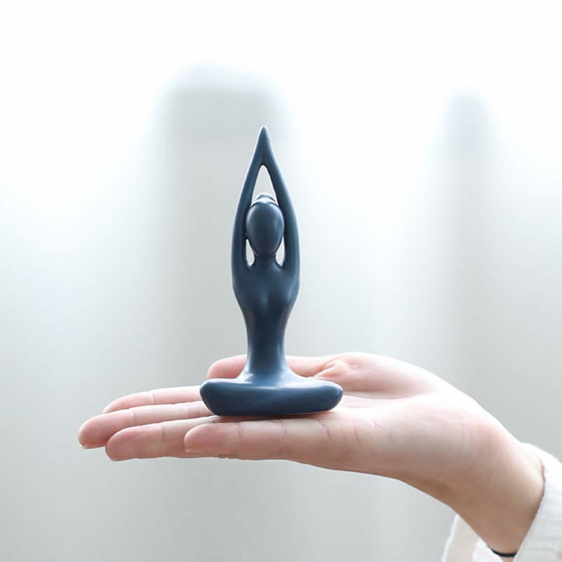 抽象的なヨガ瞑想エクササイズ陶器スピリチュアルな置物彫刻装飾