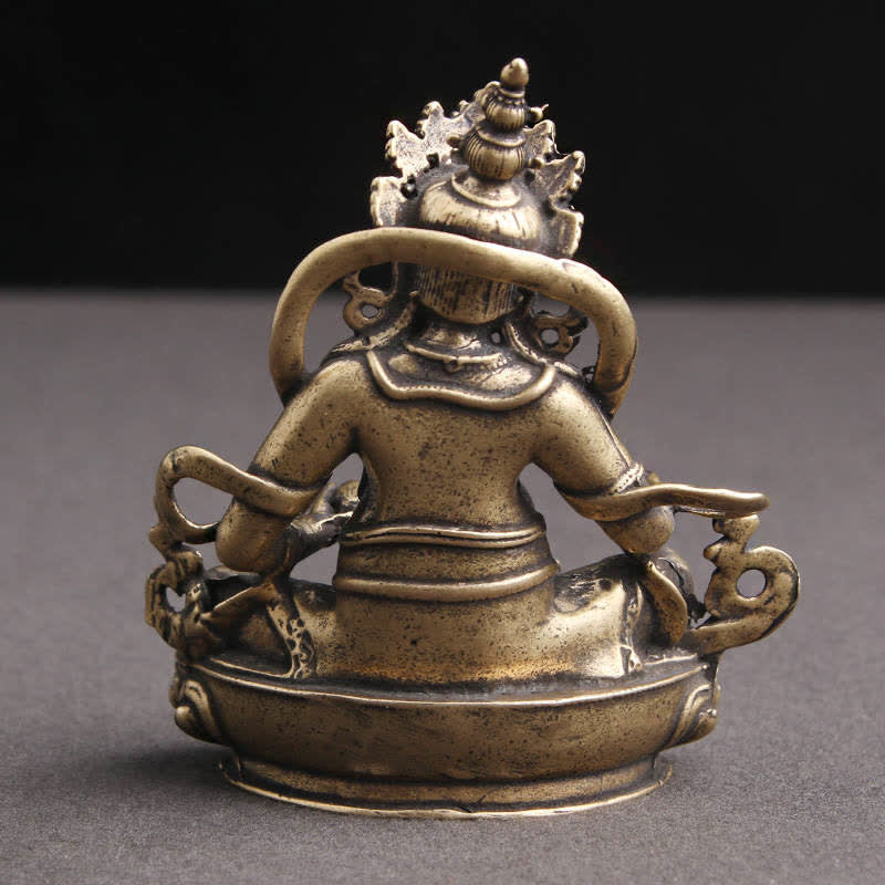 Buddha Stones黄色 ジャンバラ菩薩像 静寂の銅像 装飾