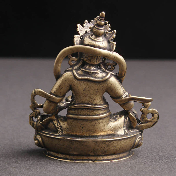 Buddha Stones黄色 ジャンバラ菩薩像 静寂の銅像 装飾