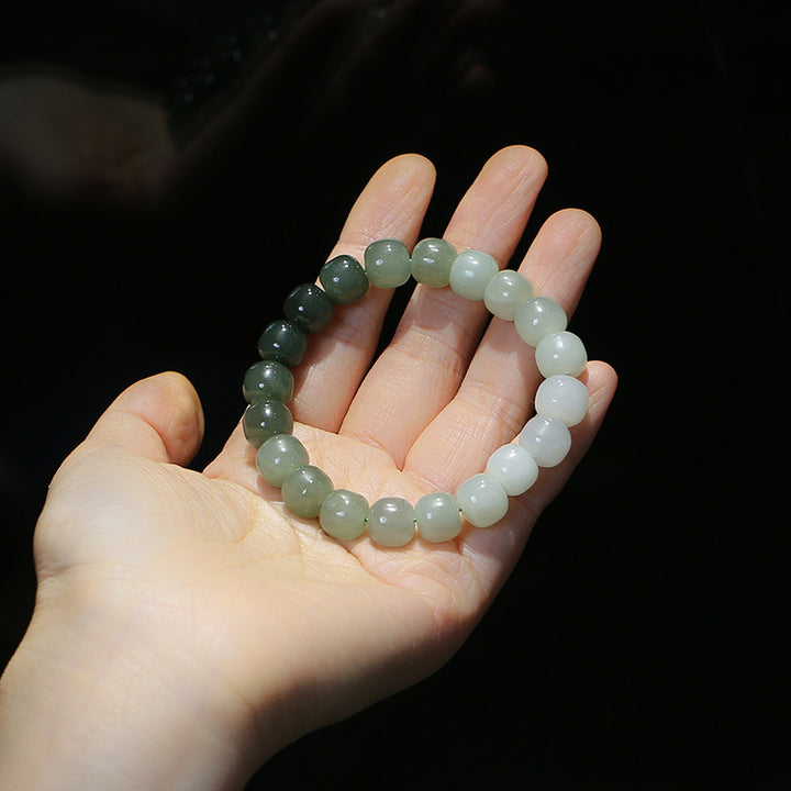 Buddha Stonesグラデーション翡翠幸運祝福ブレスレット