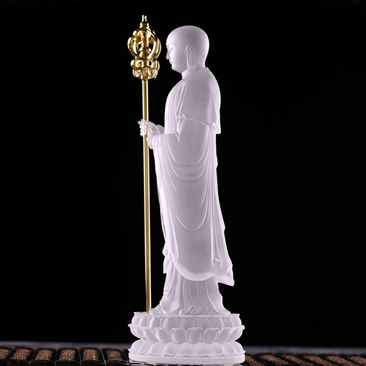 Buddha Stonesハンドメイド 地蔵菩薩像 琉璃クリスタルアートピース 静寂の像 室内装飾 - image 5