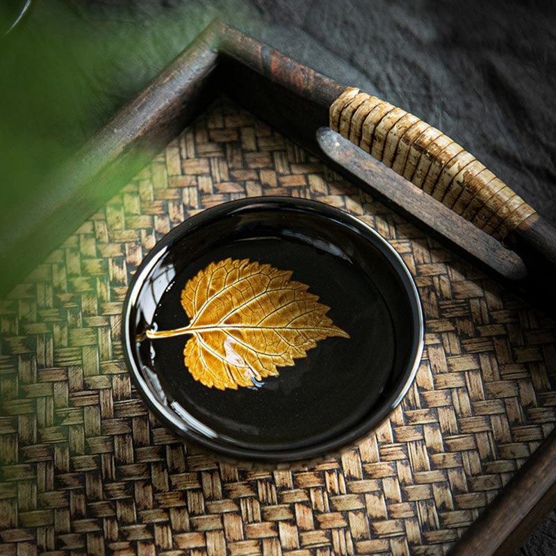 Buddha Stones金彩 メープルリーフ 中国 建璽 陶器 ティーカップ 天目 カンフー ティーカップ ボウル